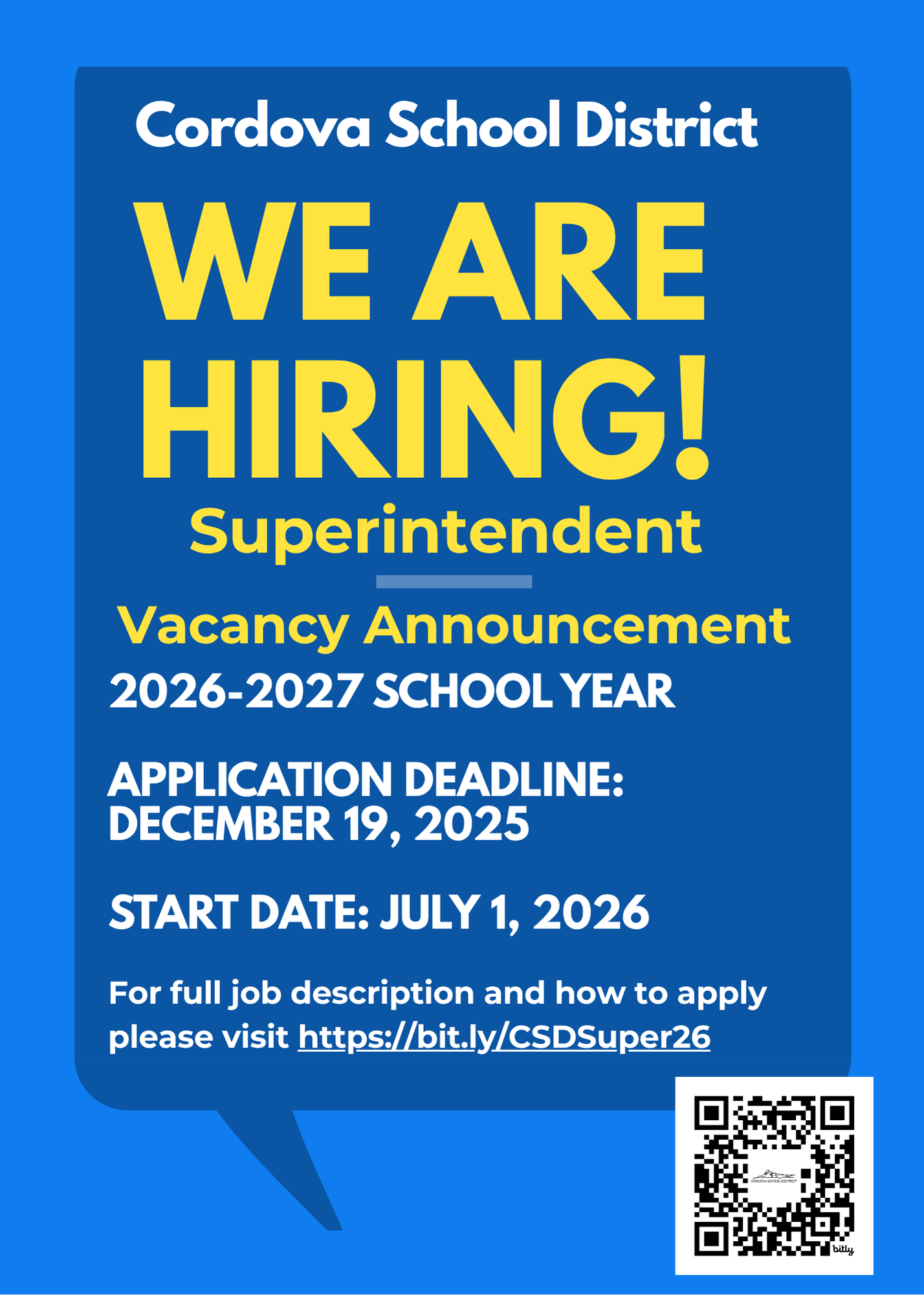 Superintendent Vacancy Announcement SY26-27